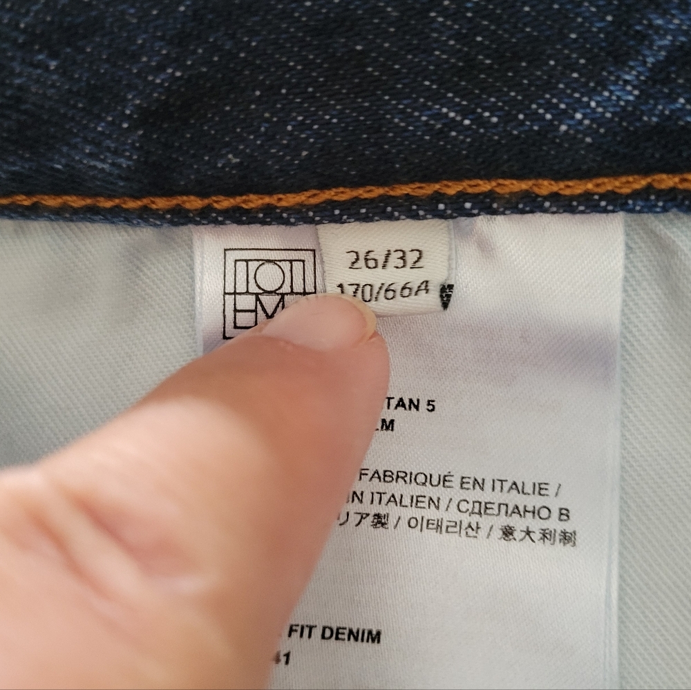 Toteme Slim Straight High Waist Blue Denim Jeans Cotton Dark Vintage Wash Size26 - Picture 9 of 14